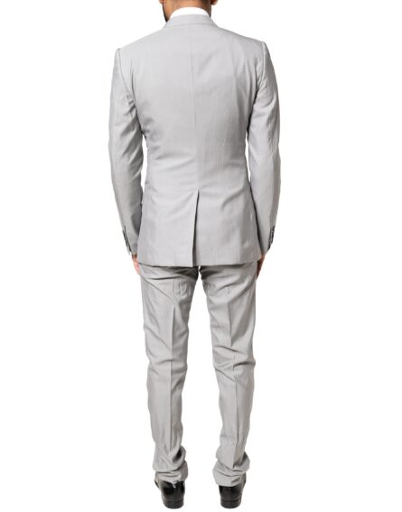 Light Gray Wool GOLD 2 Piece Formal Suit - Image 4