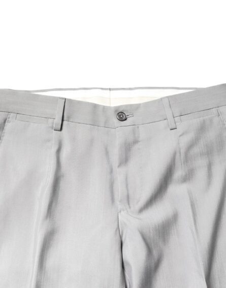 Light Gray Wool GOLD 2 Piece Formal Suit - Image 7