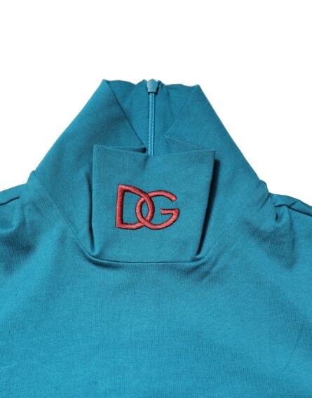 Blue Cotton Turtleneck Long Sleeves Sweater - Image 5