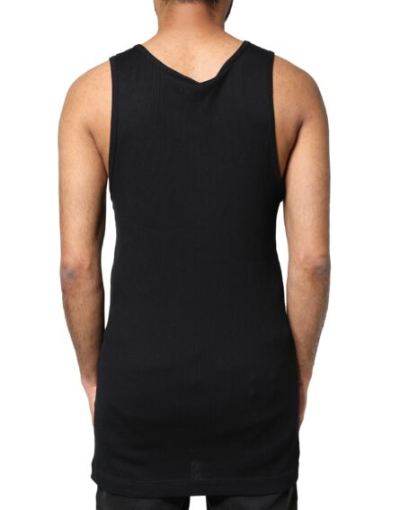 Black Cotton Rip Style Sleeveless Men Tank T-shirt - Image 4