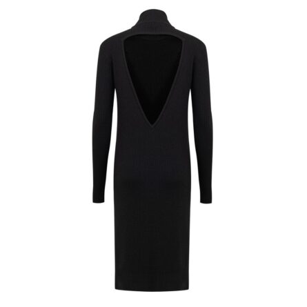 Black Wool Long Dress - Image 2