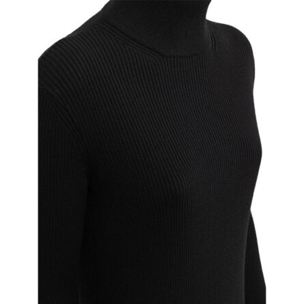 Black Wool Long Dress - Image 3