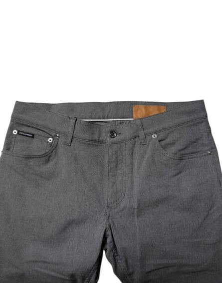 Gray Cotton Stretch Skinny Denim Jeans - Image 5
