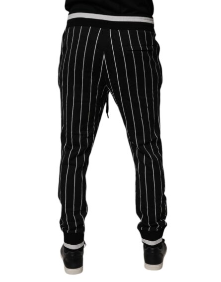 Black White Stripes Jogger Sweatpants Pants - Image 4