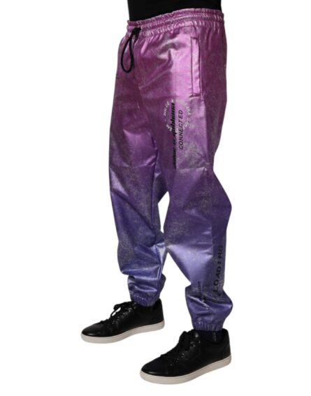 Pink Purple Two Tone Jogger Sweatpants Pants - Image 3