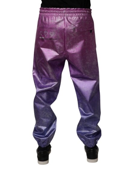 Pink Purple Two Tone Jogger Sweatpants Pants - Image 4