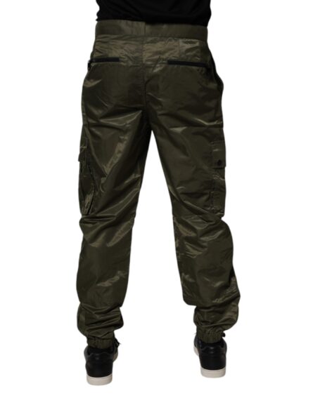 Dark Green Nylon Cargo Pants - Image 4