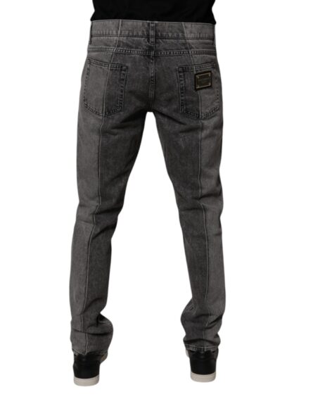 Two Tone Gray Cotton Denim Jeans - Image 4