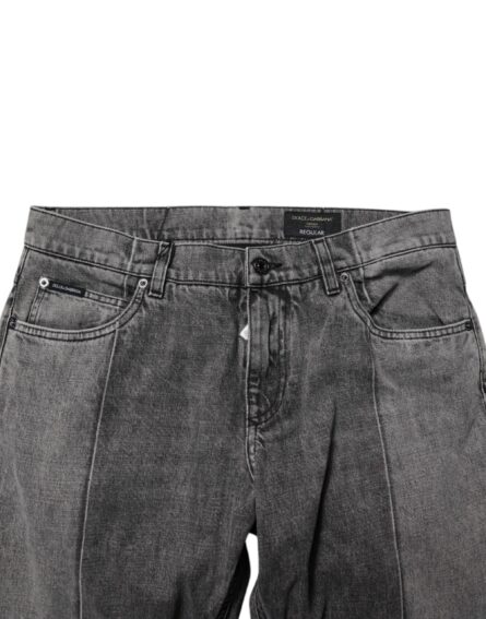 Two Tone Gray Cotton Denim Jeans - Image 5