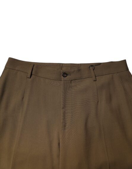 Brown Wool Straight Formal Dress Pants - Image 5