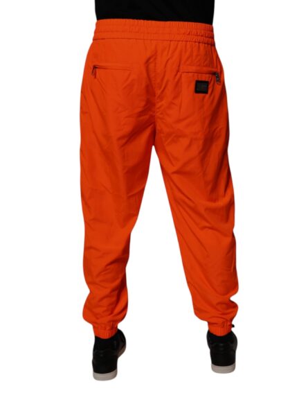 Orange Polyester Men Jogger Sweatpants Pants - Image 4