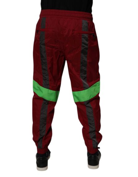 Maroon Nylon Men Jogger Sweatpants Pants - Image 4