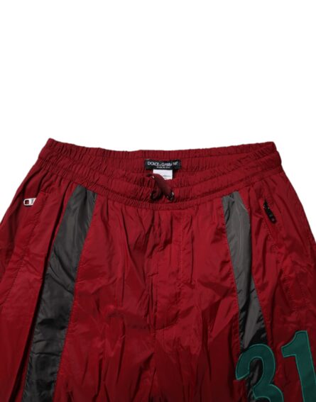 Maroon Nylon Men Jogger Sweatpants Pants - Image 5