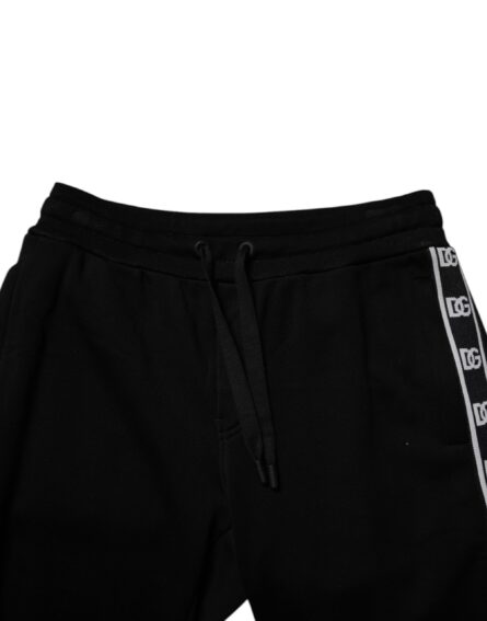 Black Cotton Blend Cropped Sweatpants Pants - Image 5