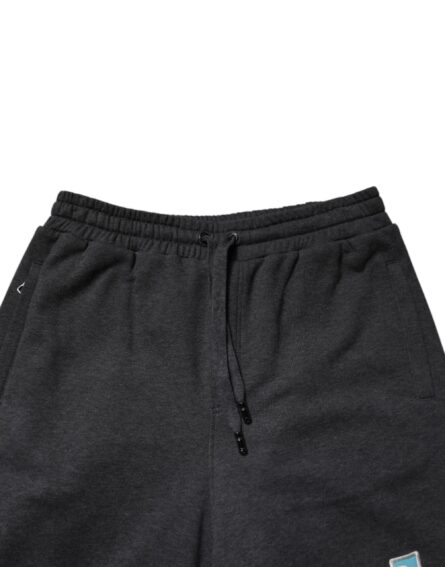 Dark Gray Cotton Layered Straight Sweatpants Pants - Image 5