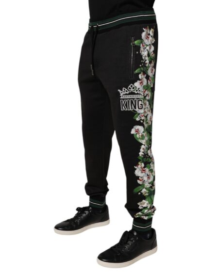 Black Floral King Men Jogger Sweatpants Pants - Image 3