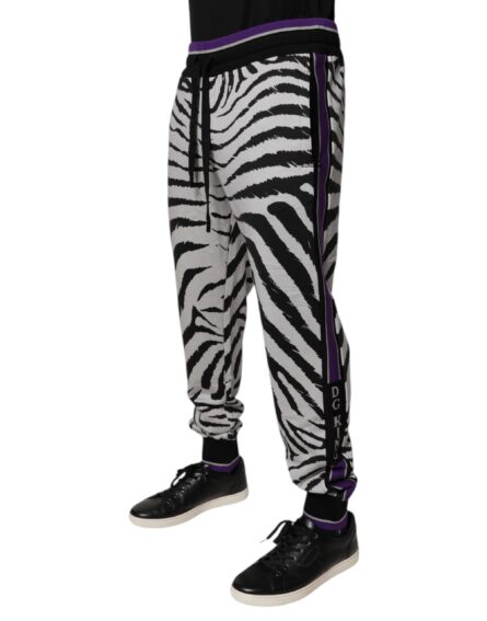 Black White Zebra Men Jogger Sweatpants Pants - Image 3