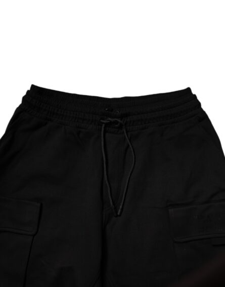 Black Cotton Men Cargo Jogger Sweatpants Pants - Image 5