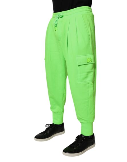 Neon Green Cargo Jogger Men Sweatpants Pants - Image 3