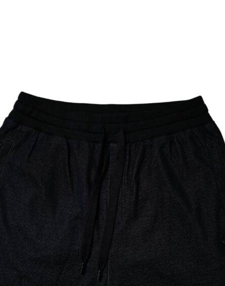 Black Jacquard Cotton Jogger Sweatpants Pants - Image 5