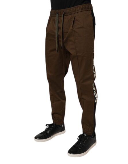 Brown Cotton Stretch Jogger Sweatpants Pants - Image 3