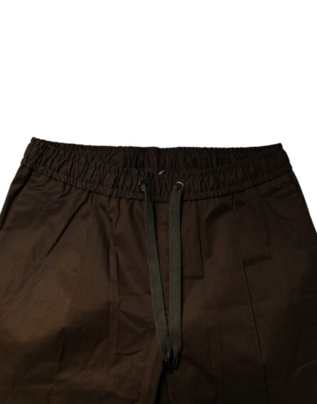 Brown Cotton Stretch Jogger Sweatpants Pants - Image 5