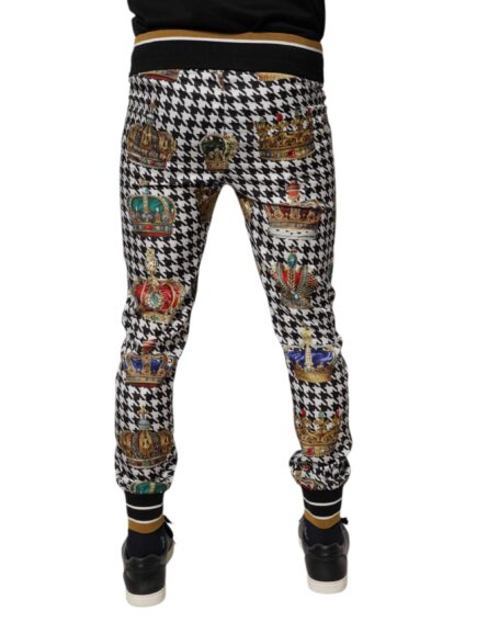 Multicolor Houndstooth Crown Men Sweatpants Pants - Image 4