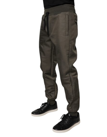 Brown Lambskin Leather Men Sweatpants Pants - Image 3
