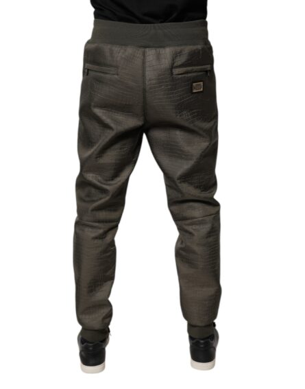 Brown Lambskin Leather Men Sweatpants Pants - Image 4