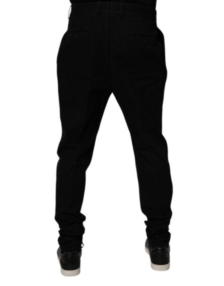 Black Cotton Stretch Skinny Pants - Image 4