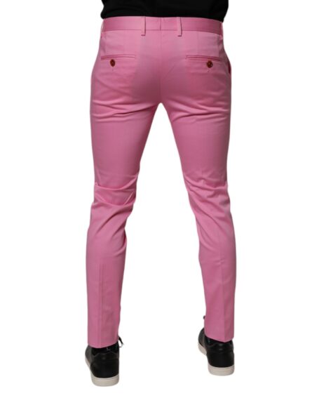 Pink Cotton Slim Fit Men Dress Formal Pants - Image 4