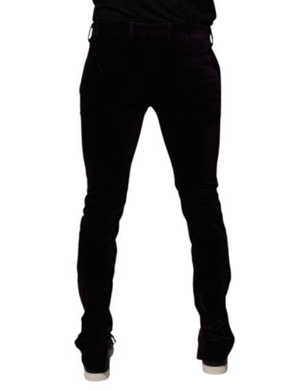 Violet Velvet Cotton Men Dress Formal Pants - Image 4