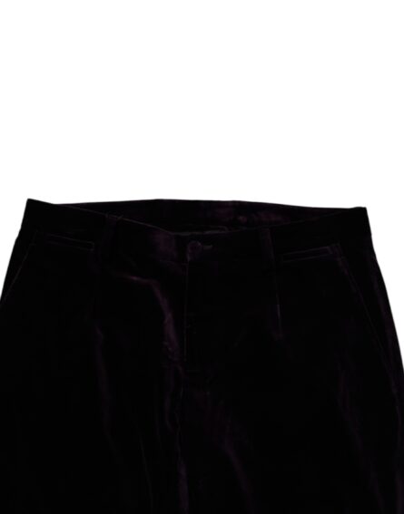 Violet Velvet Cotton Men Dress Formal Pants - Image 5