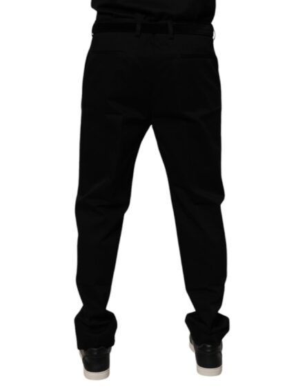 Black Cotton Men Skinny Dress Formal Pants - Image 4