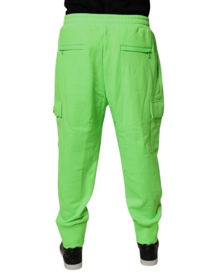 Neon Green Cargo Jogger Men Sweatpants Pants - Image 4