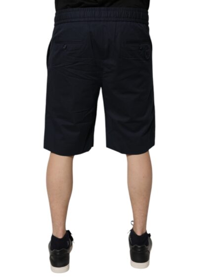 Dark Blue Cotton Bermuda Sweatshorts Shorts - Image 4