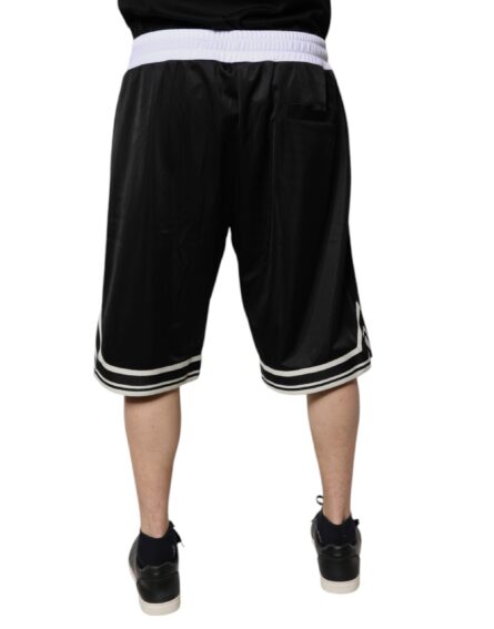 Black White Men Bermuda Sweatshorts Shorts - Image 4