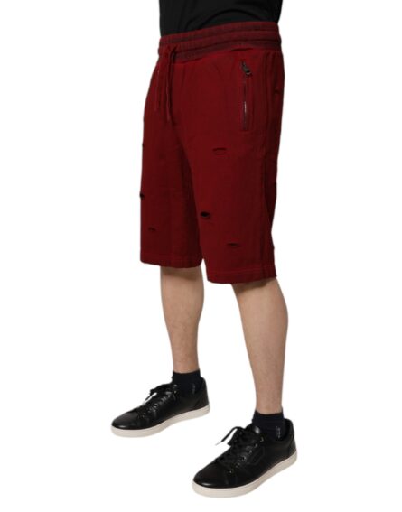 Maroon Rip Style Bermuda Sweatshorts Shorts - Image 3