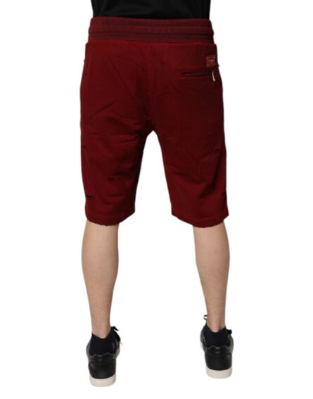 Maroon Rip Style Bermuda Sweatshorts Shorts - Image 4