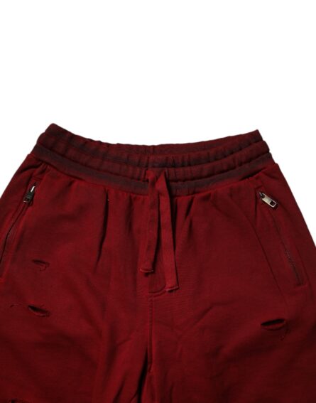 Maroon Rip Style Bermuda Sweatshorts Shorts - Image 5