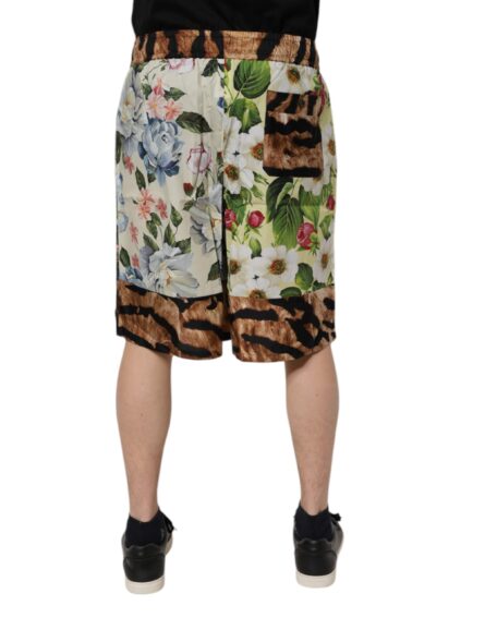 Multicolor Floral Print Men Bermuda Shorts - Image 4