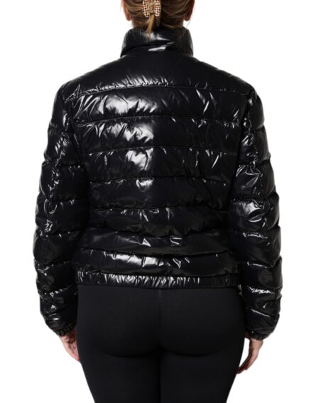 Black Logo Plaque Full Zip Puffer Jacket - Image 4