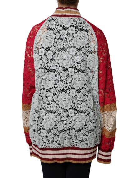 Multicolor Floral Lace Cardigan Sweater - Image 3