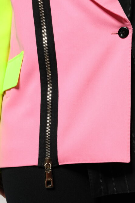 Multicolor Patchwork Embellished Coat Jacket - Image 5