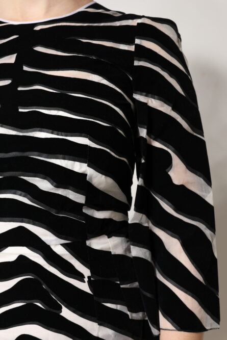 Black White Zebra A-line Sheath Mini Dress - Image 7