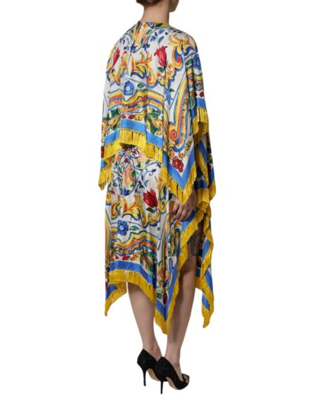 Multicolor Majolica Kaftan Short Sleeves Maxi Dress - Image 5