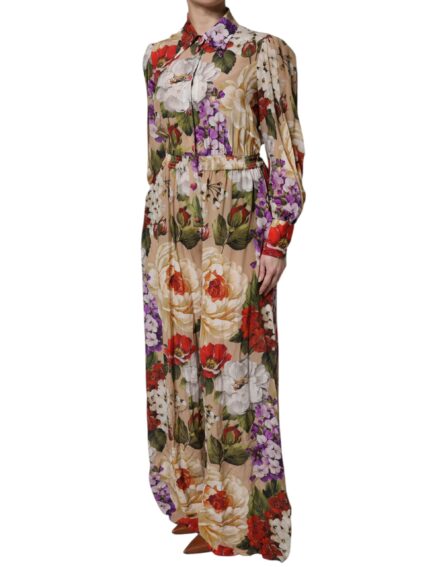 Multicolor Floral Wide Leg Jumpsuit Dress - Image 3