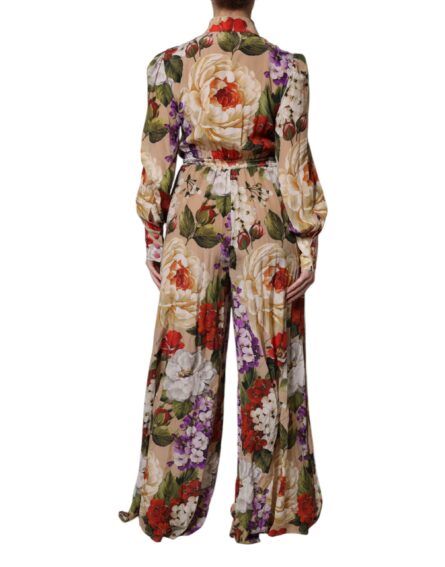 Multicolor Floral Wide Leg Jumpsuit Dress - Image 4
