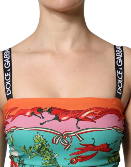Multicolor Printed Silk Sleeveless Midi Dress - Image 6