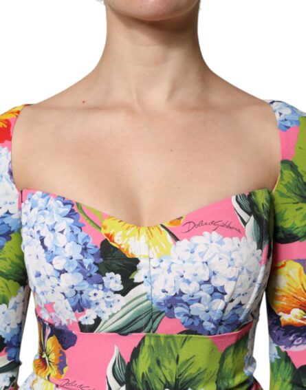 Multicolor Floral Side Slit Midi Dress - Image 6